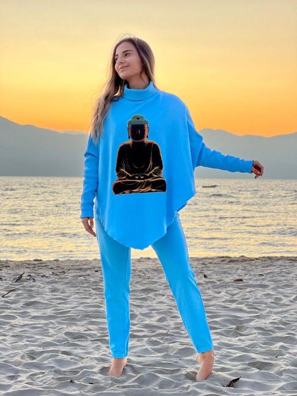 Poncho em moletom Buddha