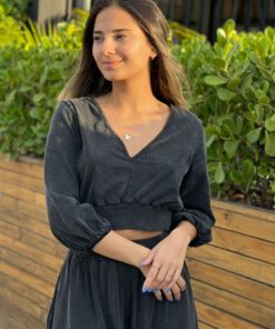 Cropped ribana preto