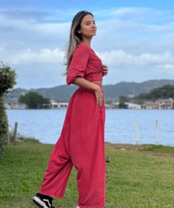 Calça saruel pantalona vernelho