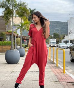 Macacão envelope vermelho